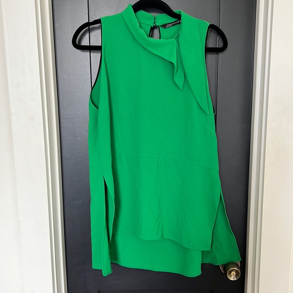 ZARA green blouse